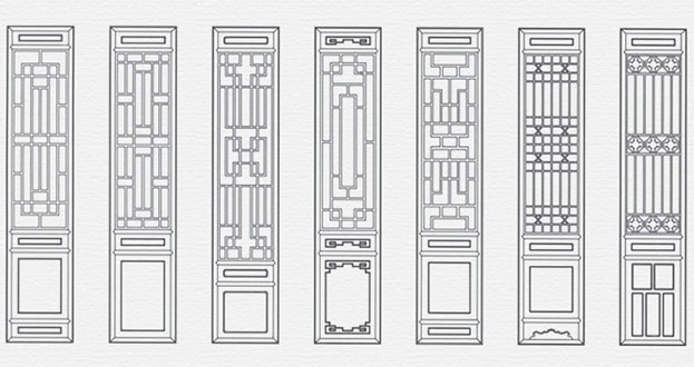 卢龙常用中式仿古花窗图案隔断设计图